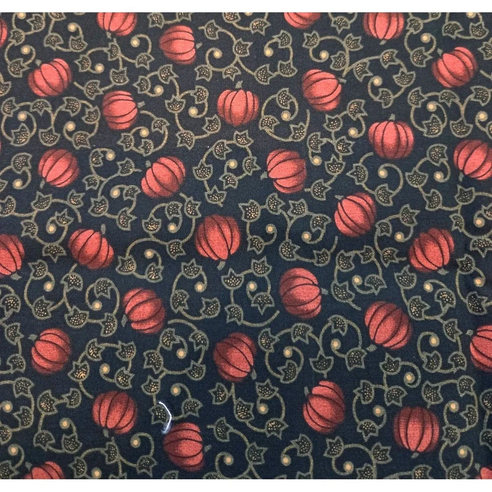 1.9 yd Benartex Harvest Home Quilting Fabric Nancy Halvorsen Fall Pumpkin 44x68